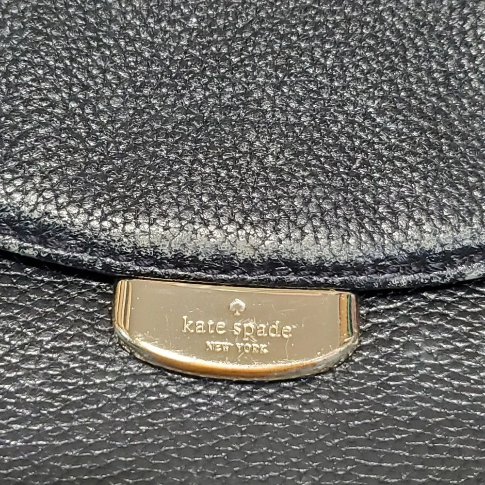 Kate Spade Black Leather Purse Crossbody Bag  Classic Luxury Minimalist Timeless